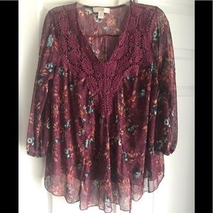 Vintage America purple floral shirt